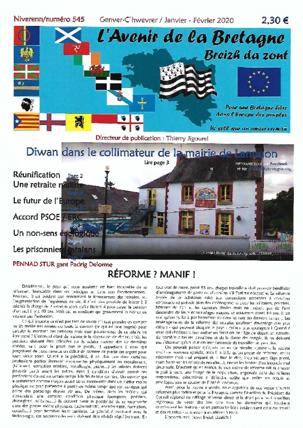 une n°545 janvier février 2020 L'Avenir de la Bretagne Breizh da zont